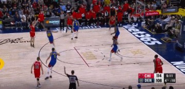 火力凶猛！基迪连续命中三分 公牛将分差拉开到两位数打停掘金